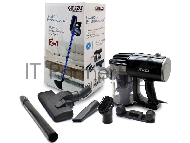 GiNZZU VS117 черно/серый пылесос верт