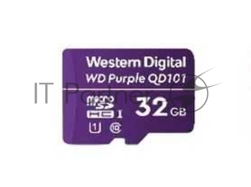 Карта памяти WD Purple SC QD101 Ultra Endurance MicroSDHC WDD032G1P0C 32ГБ Class 10 UHS 1 (U1) для видеонаблюдения