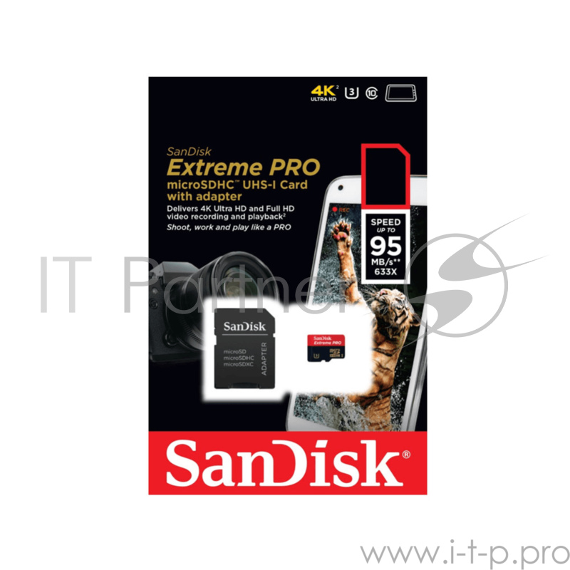 Карта памяти 32ГБ SanDisk Extreme SDSQXCG-032G-GN6MA microSD HC UHS-I + адаптер