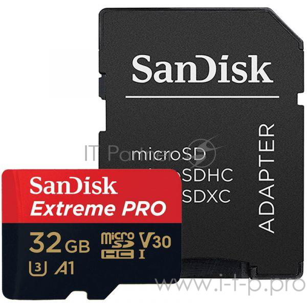Карта памяти 32ГБ SanDisk Extreme SDSQXCG-032G-GN6MA microSD HC UHS-I + адаптер