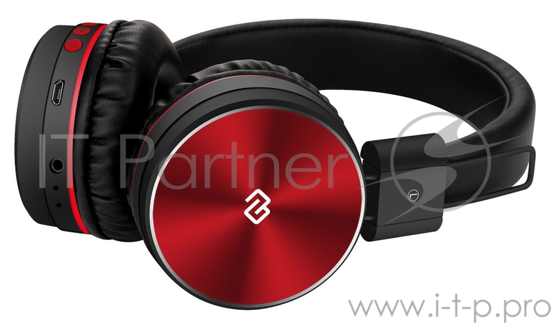 Гарнитура накладные Digma BT-12 красный/черный беспроводные bluetooth (оголовье)