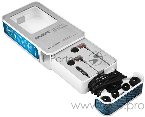 Гарнитура вкладыши Sven E-400M 1.2м черный проводные в ушной раковине