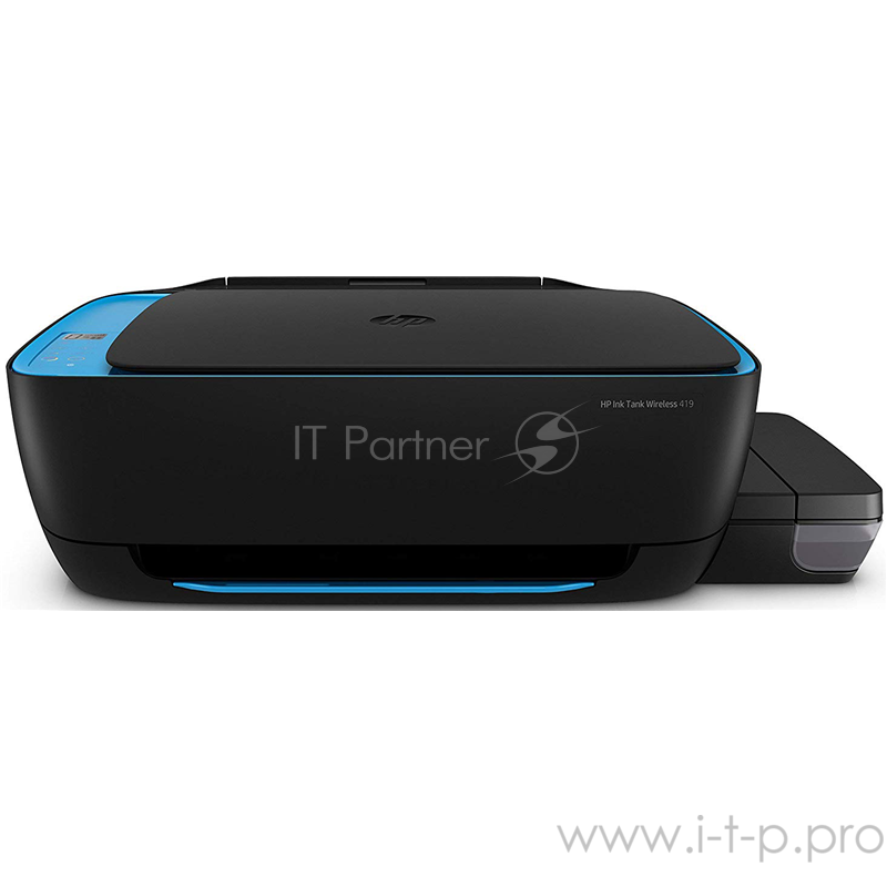 МФУ HP Ink Tank Wireless 419 AiO (Z6Z97A), 4-цветный струйный СНПЧ принтер/сканер/копир A4, 19 (16 цв) стр/мин, 1200 dpi, CISS, 1tray 60, USB2.0/Wi-Fi, автомат.клапан перекрытия подачи чернил (Старт.чернила: 15000 стр черн и по 8000 стр CMY. Гар. 1 г