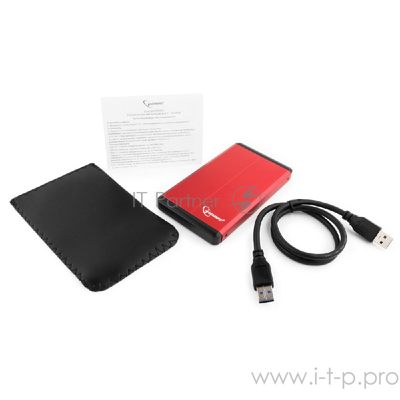 Внешний корпус 2.5 Gembird EE2-U3S-2, красный, USB 3.0, SATA