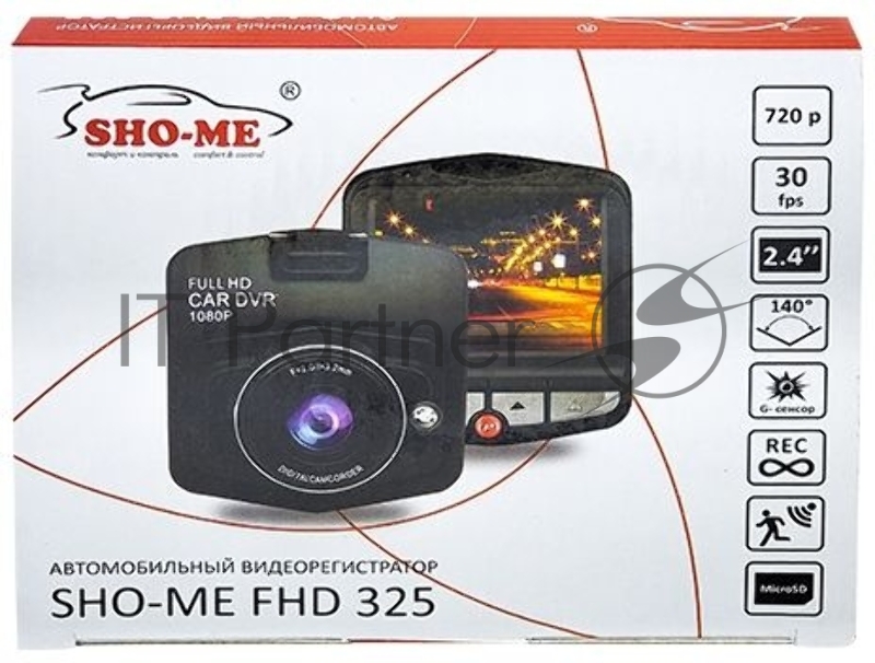 Видеорегистратор Sho-Me FHD-325 черный 1080x1920 1080p 140гр. GC1247+SC1034