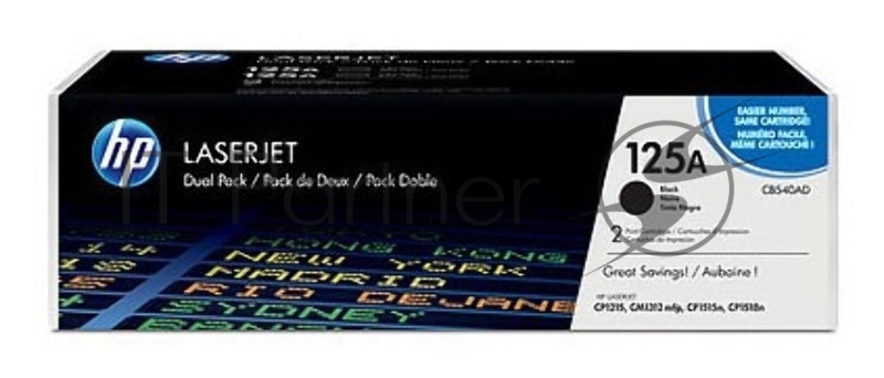 Тонер-картридж HP CB540AD черный двойная упаковка для CLJ CP1215/CP1515/CP1518 2 х 2200стр.