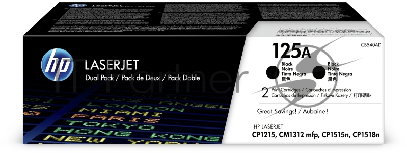 Тонер-картридж HP CB540AD черный двойная упаковка для CLJ CP1215/CP1515/CP1518 2 х 2200стр.
