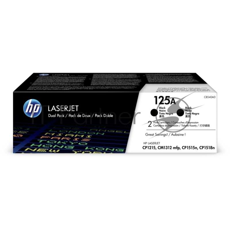 Тонер-картридж HP CB540AD черный двойная упаковка для CLJ CP1215/CP1515/CP1518 2 х 2200стр.
