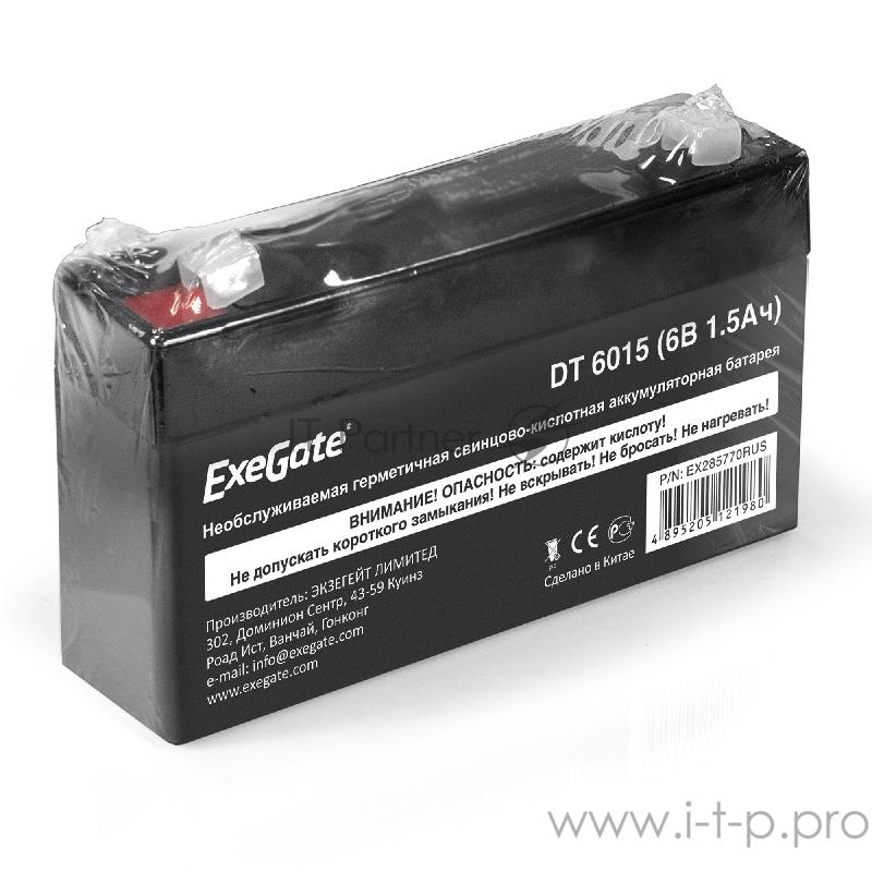 Аккумуляторная батарея ExeGate DT 6015 (6V 1.5Ah, клеммы F1)