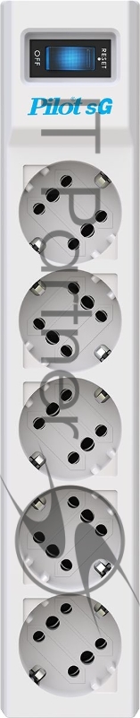 Сетевой фильтр Pilot SG 4x8 10м (4 розетки) белый (коробка)
