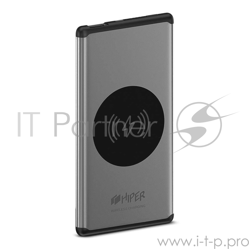 Аккумулятор HIPER Внешний аккумулятор HIPER NANO V Li-Pol 5000 mAh QI 5W 2.4A 1xUSB 1xType-C, cеребристый
