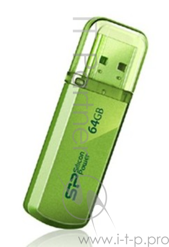 Накопитель USB flash 64ГБ Silicon Power Helios 101 SP064GBUF2101V1N, зеленый (USB2.0)