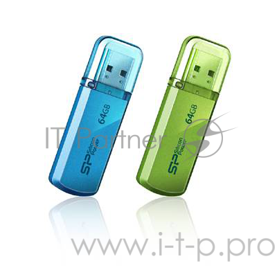 Накопитель USB flash 64ГБ Silicon Power Helios 101 SP064GBUF2101V1N, зеленый (USB2.0)