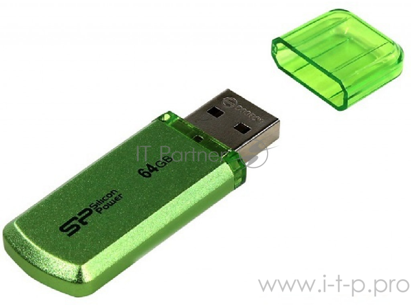 Накопитель USB flash 64ГБ Silicon Power Helios 101 SP064GBUF2101V1N, зеленый (USB2.0)