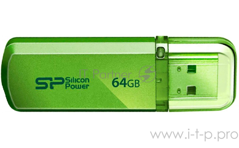 Накопитель USB flash 64ГБ Silicon Power Helios 101 SP064GBUF2101V1N, зеленый (USB2.0)