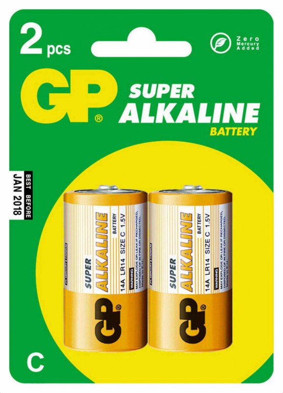 Батарея GP Super Alkaline 14A LR14 C (2шт)