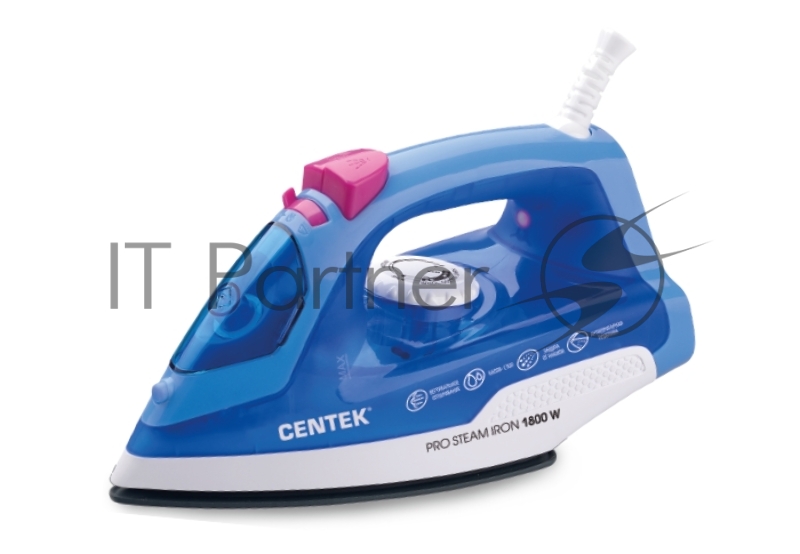 Утюг Centek CT-2348 BLUE (синий) 1800Вт, КЕРАМИЧЕСКАЯ подошва, паровой удар, самоочистка, 200мл