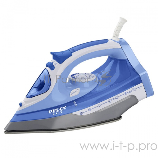 Утюг DELTA LUX DL-712 белый с синим