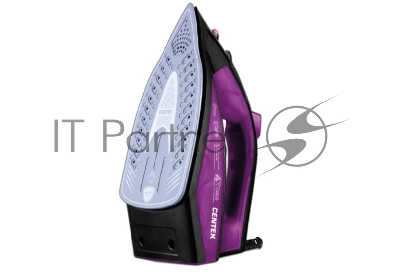 Утюг Centek CT-2355 VIOLET 2500Вт, керамическ подошва, 270мл, паровой удар, самоочистка, капля-стоп