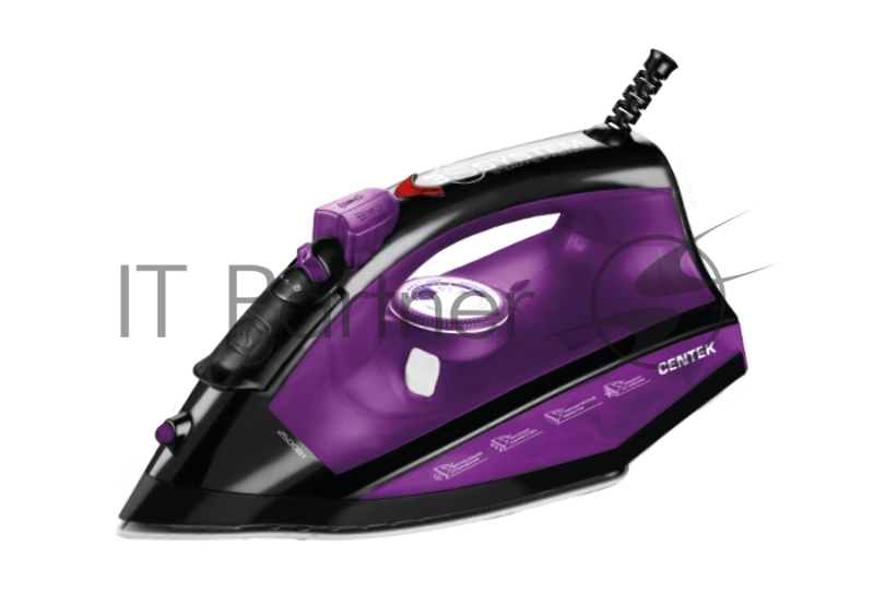 Утюг Centek CT-2355 VIOLET 2500Вт, керамическ подошва, 270мл, паровой удар, самоочистка, капля-стоп