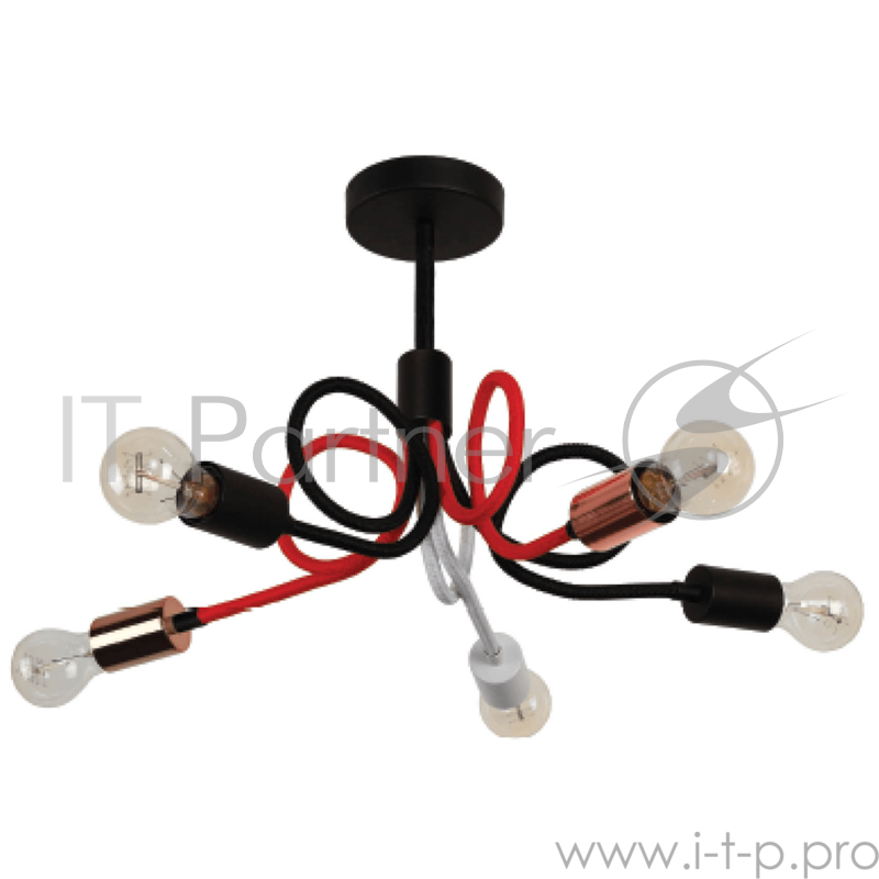 Светильник Hiper 5хЕ27х60Вт Чёрный/Красный/Белый H049-5