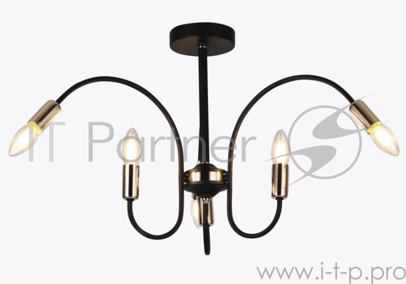 Светильник Hiper E14х6х40Вт Чёрный с золотом H003-6