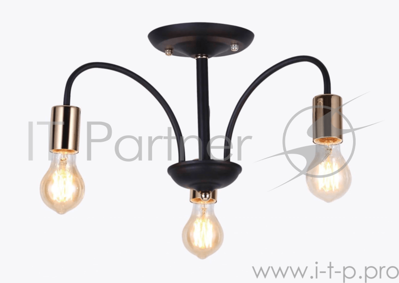Светильник Hiper E27х3х60Вт Чёрный с золотом H004-3
