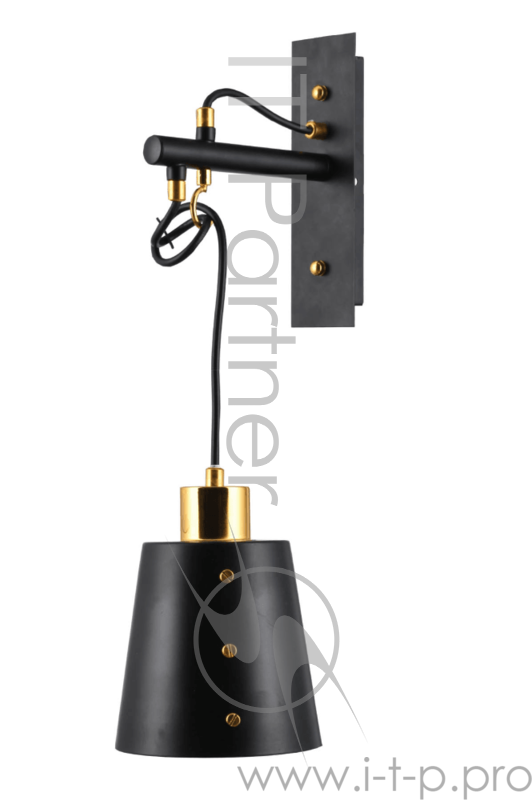 Светильник Hiper Бра черное/золото 1хE27х60Вт H058-0