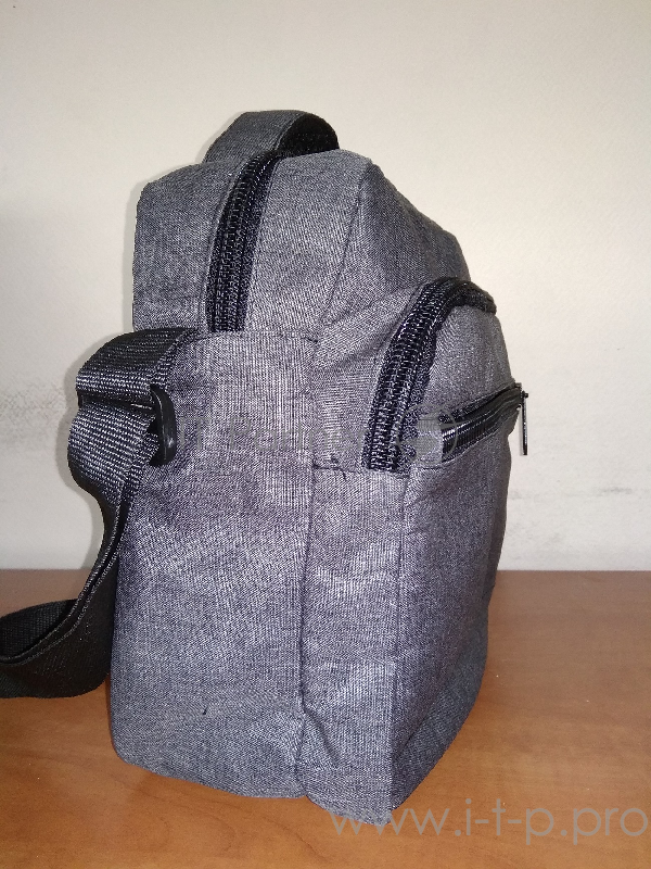 Сумка плечевая городская средняя 25х22х12, серый