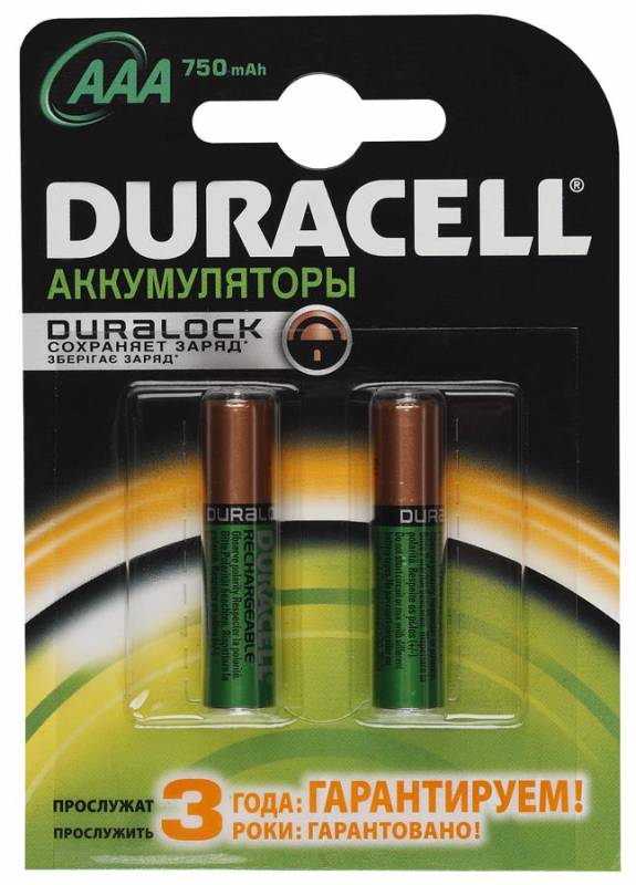 Аккумулятор Duracell HR03-2BL AAA 750mAh (2шт)