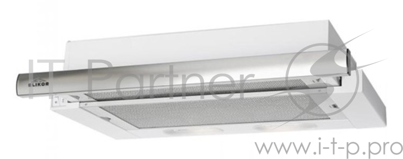 Вытяжка встраиваемая Elikor Интегра 50П-400-В2Л белый/нержавеющая сталь управление: кнопочное (1 мотор)