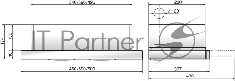 Вытяжка ELIKOR Интегра Glass 45Н-400-В2Д нерж/черное стекло