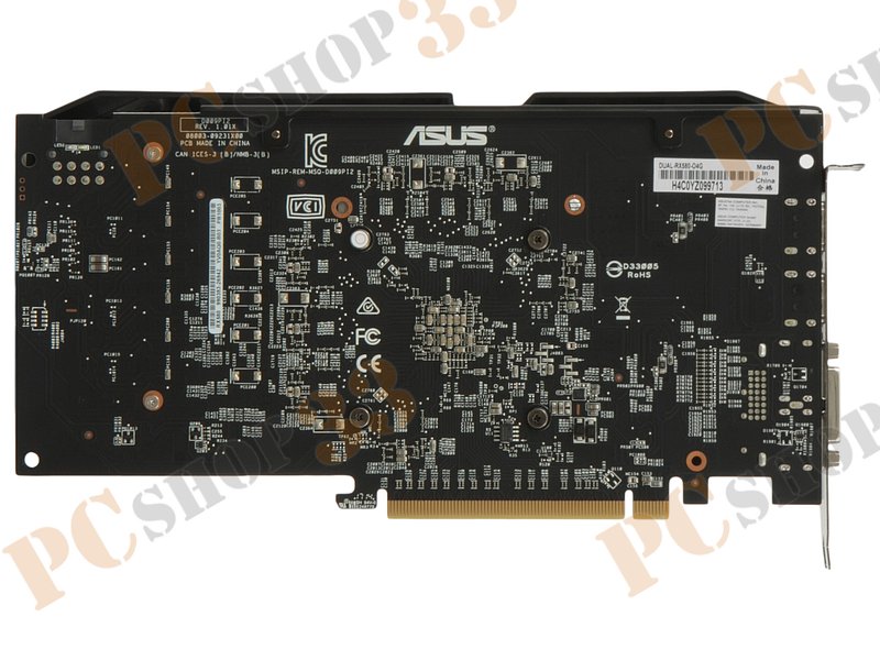 Видеокарта ASUS Radeon RX 580 4ГБ DUAL-RX580-04G (Radeon RX 580, DDR5, DVI, 2xHDMI, 2xDP) (PCI-E)