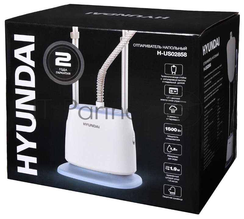 Отпариватель напольный Hyundai H-US02858 1800Вт белый/голубой