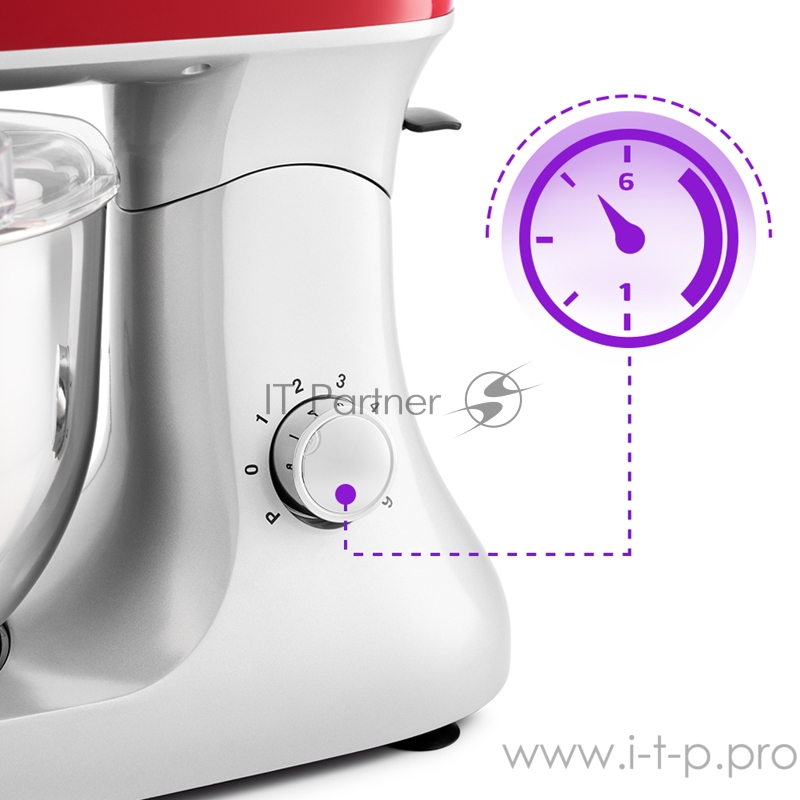 Цельнометаллический планетарный миксер 2 в 1 Kitfort 1367-КТ Мощность 1200 Вт.Ёмкость чаши 6л.