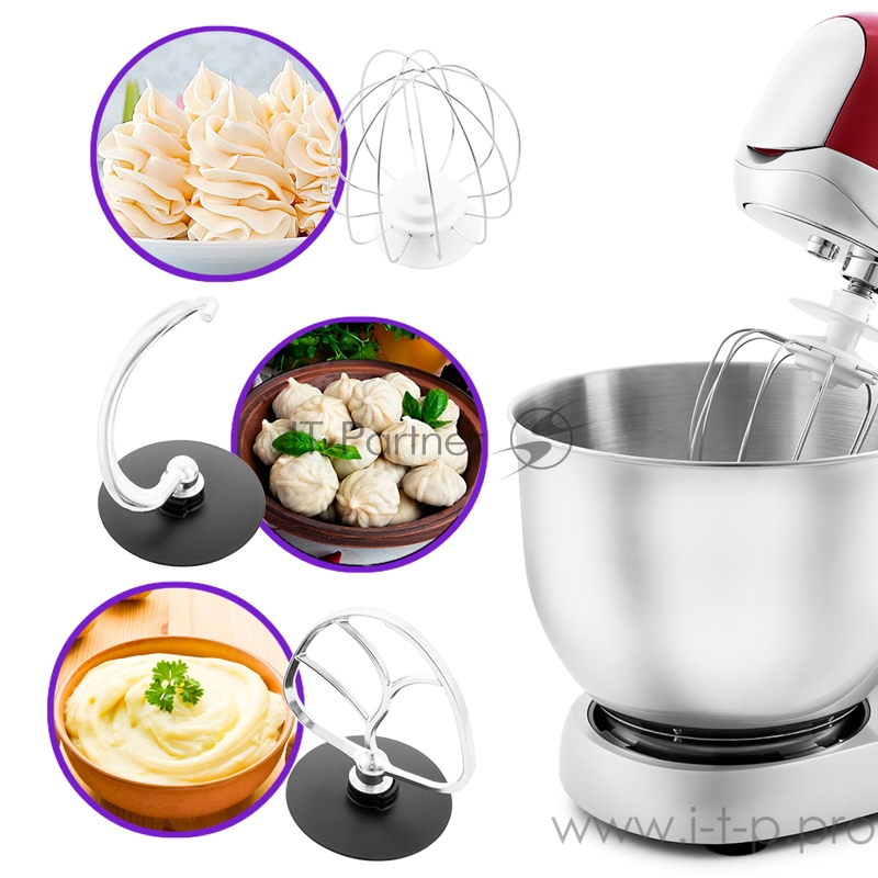 Цельнометаллический планетарный миксер 2 в 1 Kitfort 1367-КТ Мощность 1200 Вт.Ёмкость чаши 6л.