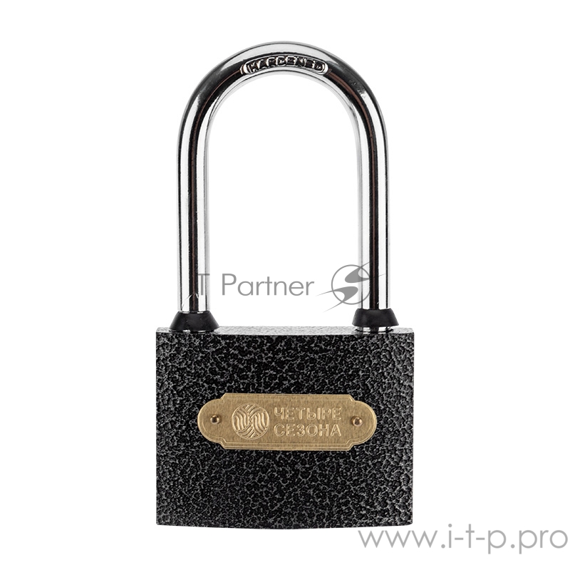 Замок навесной серия «Чугун» 75 мм длинная дужка ЧЕТЫРЕ СЕЗОНА