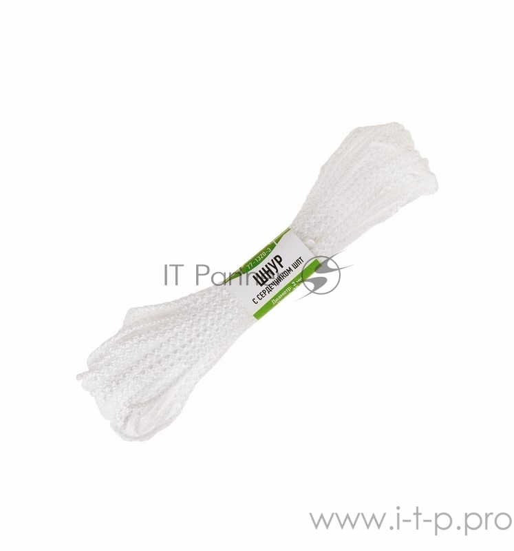 Шнур ∅3 мм с сердечником ШПТ 20 м белый ЧЕТЫРЕ СЕЗОНА