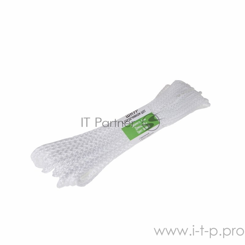 Шнур ∅4 мм с сердечником ШПТ 20 м белый ЧЕТЫРЕ СЕЗОНА