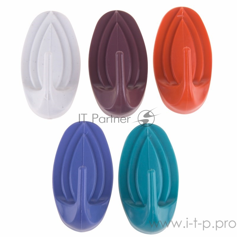 Крючок настенный, овальный, самоклеющийся, 5 шт., PROconnect