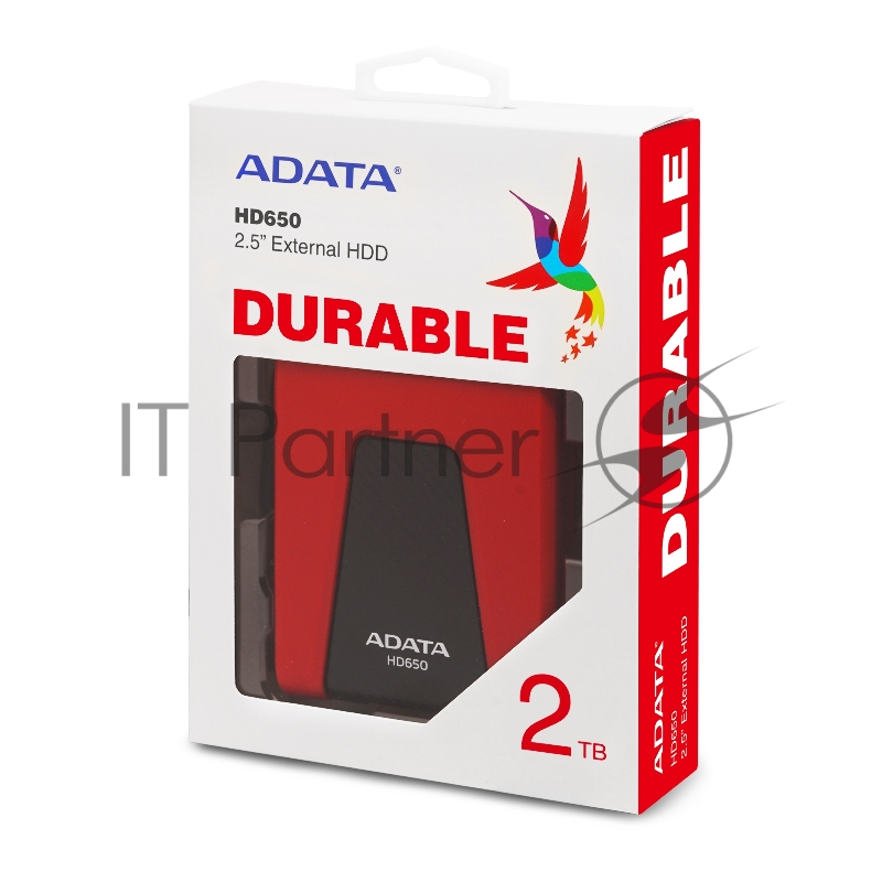 Жесткий диск AData USB 3.1 2Tb AHD650-2TU31-CRD HD650 DashDrive Durable 2.5 красный
