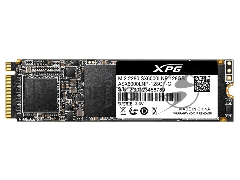 SSD M.2 ADATA 128Gb SX6000 Lite <ASX6000LNP-128GT-C> (PCI-E 3.0 x4, up to 1800/600Mbs, 3D TLC, NVMe 1.3, 22x80mm)
