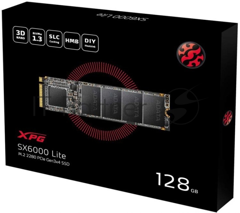 SSD M.2 ADATA 128Gb SX6000 Lite <ASX6000LNP-128GT-C> (PCI-E 3.0 x4, up to 1800/600Mbs, 3D TLC, NVMe 1.3, 22x80mm)