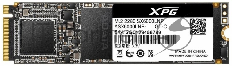 SSD M.2 ADATA 128Gb SX6000 Lite <ASX6000LNP-128GT-C> (PCI-E 3.0 x4, up to 1800/600Mbs, 3D TLC, NVMe 1.3, 22x80mm)