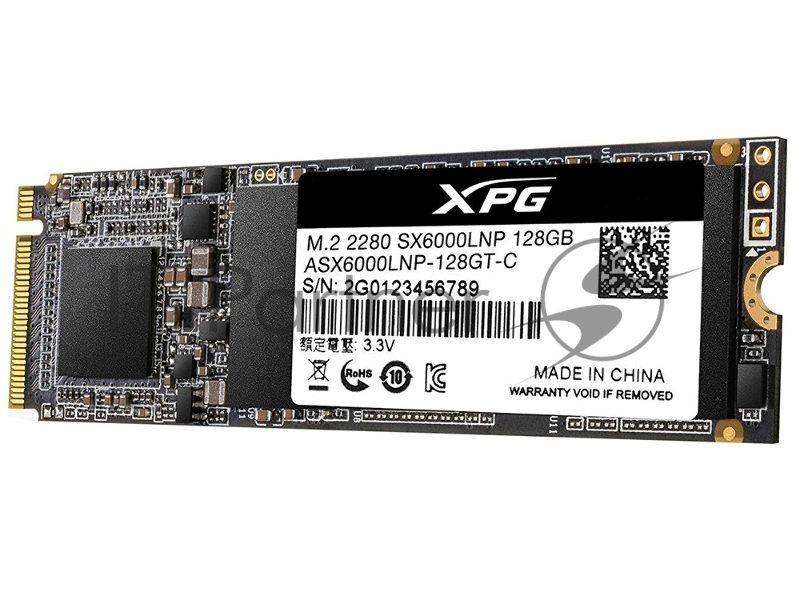 SSD M.2 ADATA 128Gb SX6000 Lite <ASX6000LNP-128GT-C> (PCI-E 3.0 x4, up to 1800/600Mbs, 3D TLC, NVMe 1.3, 22x80mm)