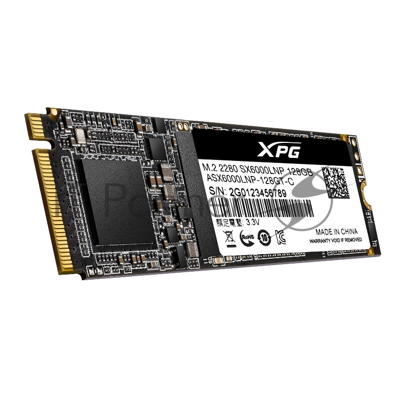 SSD M.2 ADATA 128Gb SX6000 Lite <ASX6000LNP-128GT-C> (PCI-E 3.0 x4, up to 1800/600Mbs, 3D TLC, NVMe 1.3, 22x80mm)
