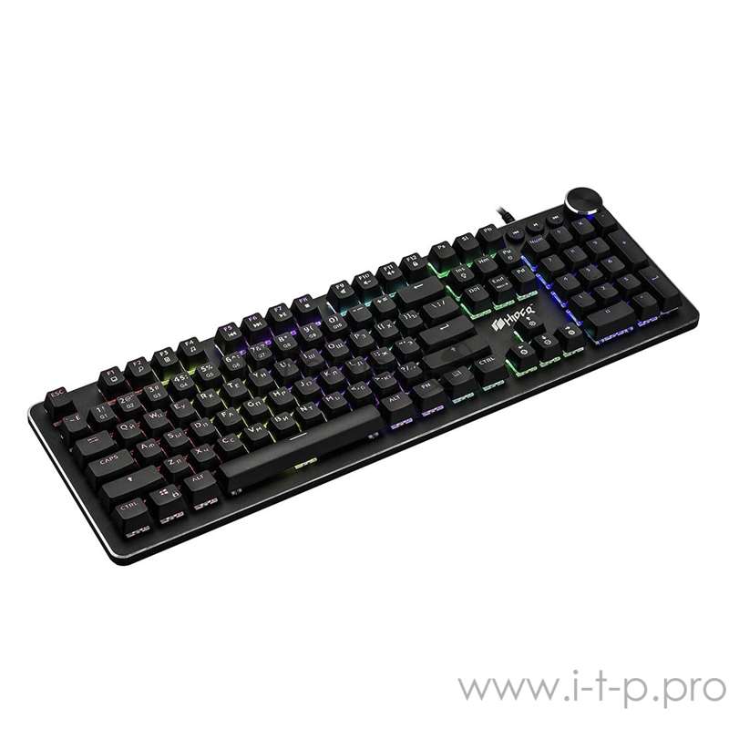 Игровая клавиатура чёрная HIPER MK-5 PULSE (104кл, USB, Outemu, RGB подсветка)