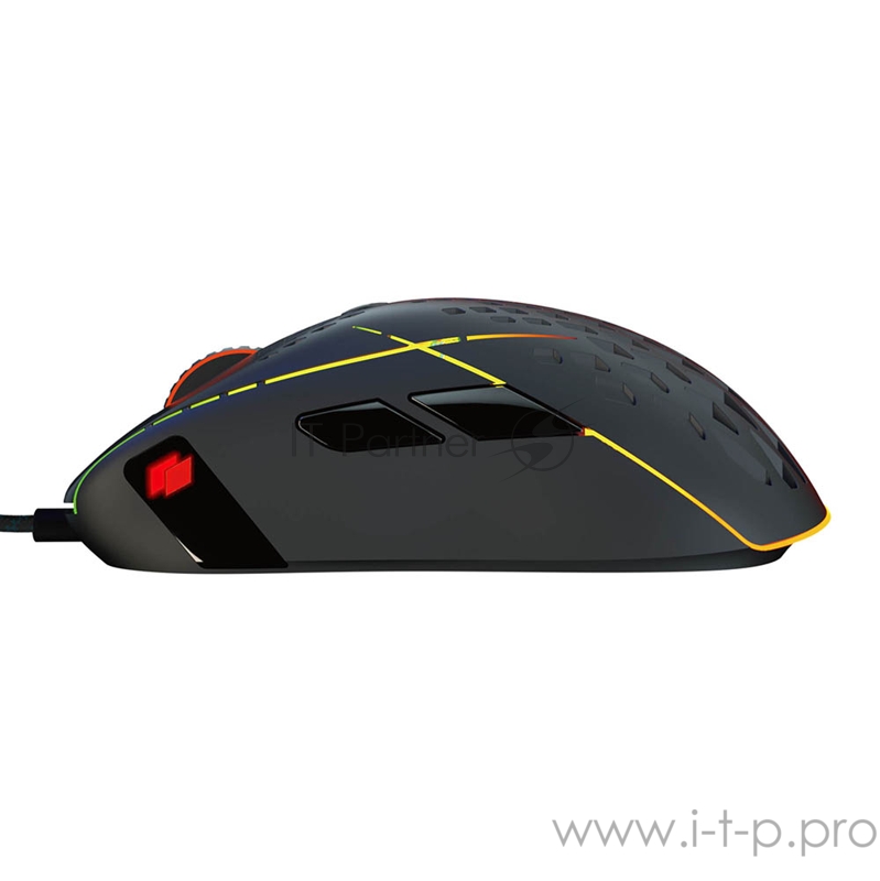 Игровая мышь чёрная HIPER Aero A-2 (USB, 8 кнопок, 6400 dpi, RGB подсветка)
