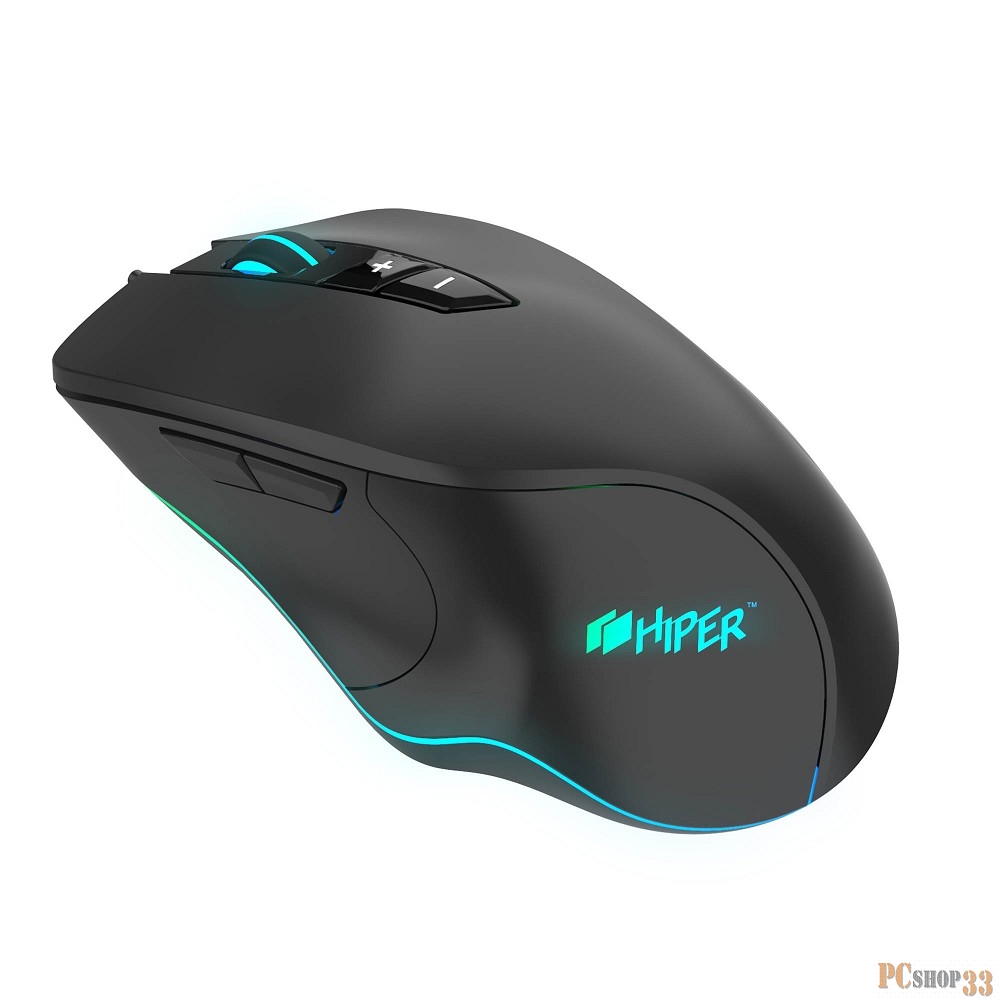 Игровая мышь HIPER RAVEN чёрная (USB, 7 кнопок, 5000 dpi, PAW3519, подсветка 7 цветов)