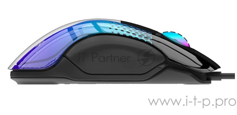 Игровая мышь HIPER GMUS-2000 ASASSIN чёрная (USB, 7 кнопок, 12000 dpi, SPCP6662, Huano white, RGB подсветка)